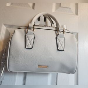 Aldo White Crossbody Bag with Gold Accents